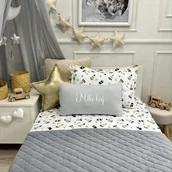 Koce i narzuty dla dzieci - AKSAMITNA PIKOWANA NARZUTA 90x180cm VELVET STALOWY SZARY - miniaturka - grafika 1