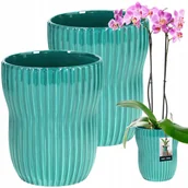 Donice - KOMPLET 2szt DONICZKA DONICA OSŁONKA Fi 11,5cm RYFLOWANA DO KWIATÓW ROŚLIN - miniaturka - grafika 1