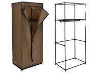 Szafy - SZAFA TEKSTYLNA GARDEROBA MATERIAŁOWA SKŁADANA NA UBRANIA WIESZAK PÓŁKA - miniaturka - grafika 1
