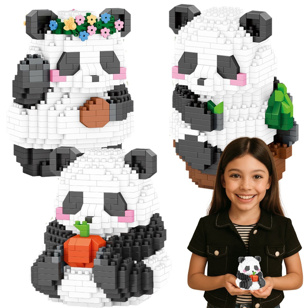 KLOCKI KONSTRUKCYJNE 3 W 1 ZESTAW PANDA DO BUDOWANIA MINI KOALA NA PREZENT