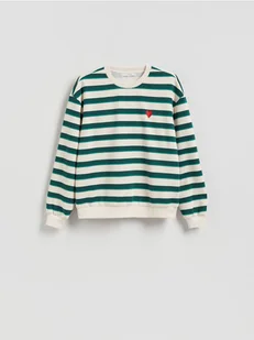 Reserved - Bluza z drobnym haftem - ciemnozielony - Bluzy damskie - miniaturka - grafika 1
