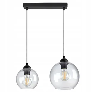 Lampa Żyrandol Dwie różne szklane Kule Transparent - Lampy sufitowe - miniaturka - grafika 1