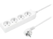 Listwy zasilające - Przedłużacz 4-gniazda z/u 10A 3m /OMY 3x1/ biały PS-470 T-105680 - miniaturka - grafika 1