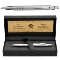 Długopisy - Elegancki Srebrny Długopis Parker Im Premium Chrom + Pudełko Z Grawerem - miniaturka - grafika 1