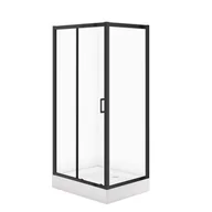Kabiny prysznicowe - Cersanit Zestaw kabina prysznicowa z brodzikiem  Arteco 100x80x190 cm prostokątna czarna brodzik Tako 16 cm S913-028 - miniaturka - grafika 1