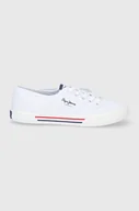 Trampki damskie - Pepe jeans tenisówki brady w basic damskie kolor biały - miniaturka - grafika 1