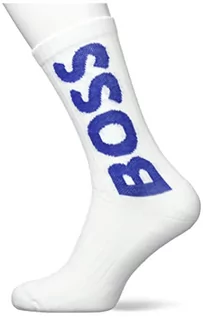 Skarpetki męskie - BOSS Męskie skarpety Qs Rib Logo Cc Short_Socks, Open White112, 39-42 EU - grafika 1