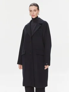 Tommy Hilfiger Płaszcz wełniany WW0WW39756 Granatowy Regular Fit - Płaszcze damskie - miniaturka - grafika 1