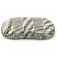 Akcesoria do okularów - Etui Futerał na okulary ET-104G kratka jasny szary - miniaturka - grafika 1