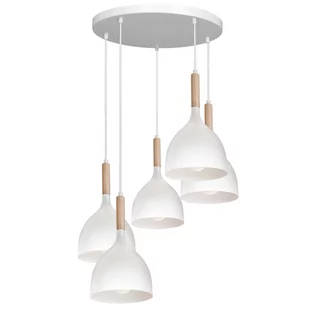 Luminex Noak 3712 lampa wisząca zwis 5x60W E27 biały/naturalny - Lampy sufitowe - miniaturka - grafika 1