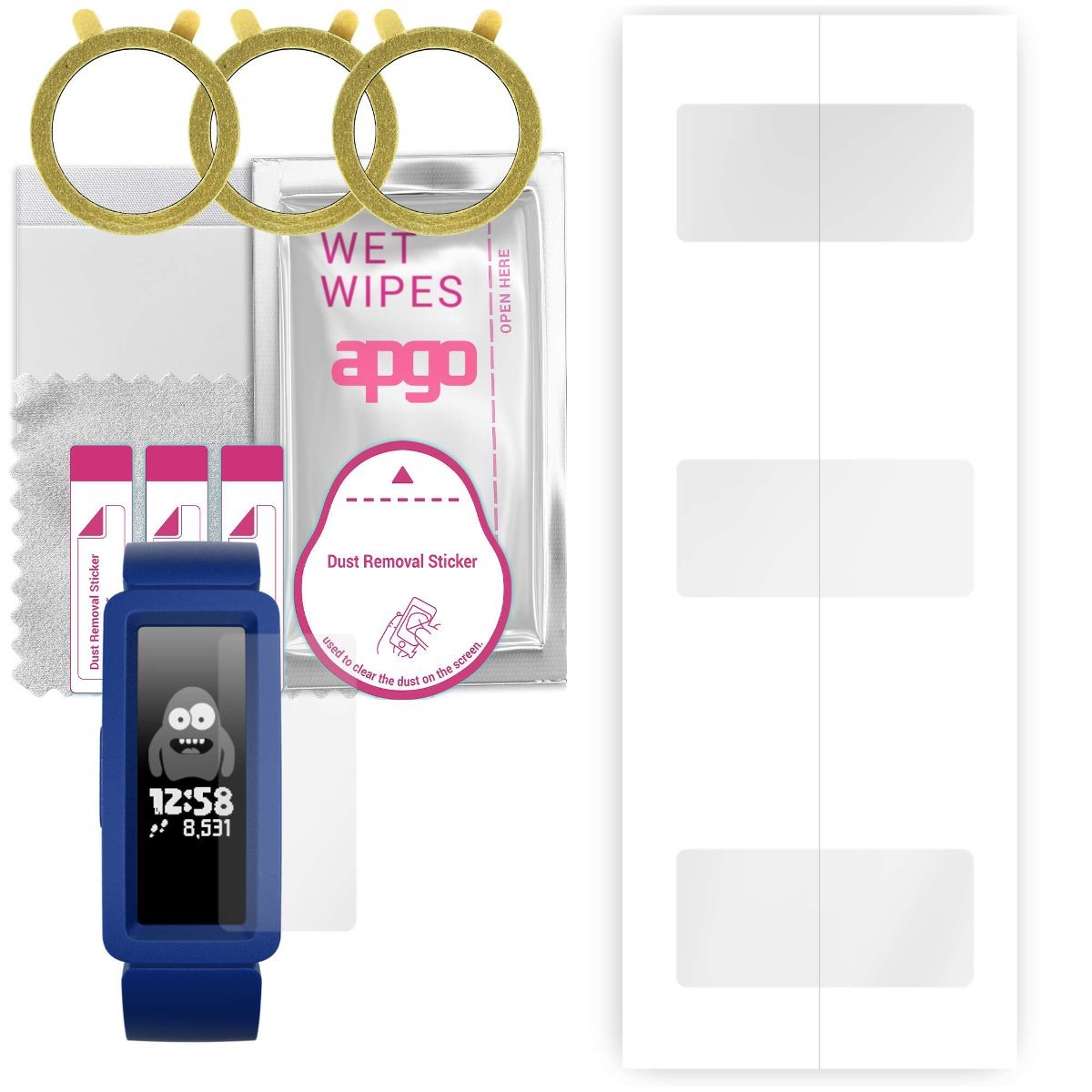 3x Folia hydrożelowa do Fitbit Ace 2 - apgo Smartwatch Hydrogel Protection Ochrona na ekran smartwatcha