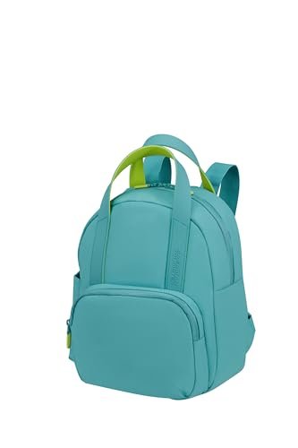 American Tourister Puffypop, Mini Plecak 35 cm, 8,5 L, Przegroda na AirPods i Tablet, 2 Uchwyty na Butelki, Turkusowy Dusty Turquoise