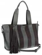 Torebki damskie - Torebka damska shopper A4 elegancka torba do pracy włoska marka MC427 Szara - miniaturka - grafika 1