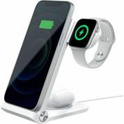 Stacje dokujące do telefonów - Nillkin Ładowarka bezprzewodowa 3w1 PowerTrio MFI, końcówka do Apple Watch, Qi, 15 W, biała - miniaturka - grafika 1