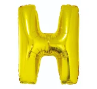 Balony i akcesoria - GoDan Balon foliowy litera H, 32", złoty FG-L85ZH - miniaturka - grafika 1