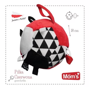 Hencz Toys Moms Care Kolorowa piłeczka zabawka niemowlęca czerwona - Zabawki sensoryczne - miniaturka - grafika 1