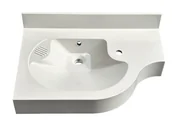 Umywalki - Umywalka wpuszczana w blat, asymetryczna, biała, 76 x 50 cm - miniaturka - grafika 1