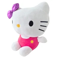 Maskotki i pluszaki - Maskotka pluszowa przytulanka Hello Kitty w różowym ubranku z kokardą 25 cm bardzo miękka - miniaturka - grafika 1