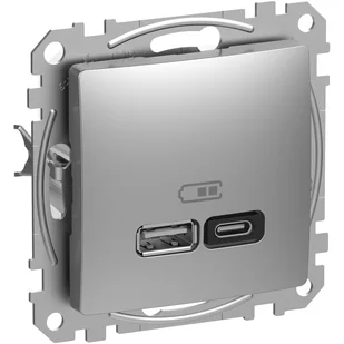 Ładowarka USB A+C SEDNA Design & Elements 45W srebrne aluminium - Gniazdka elektryczne - miniaturka - grafika 1