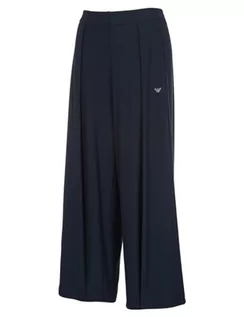 Spodnie damskie - Emporio Armani Damskie spodnie dresowe o luźnym kroju z wiskozy polarowej, morski, S - grafika 1