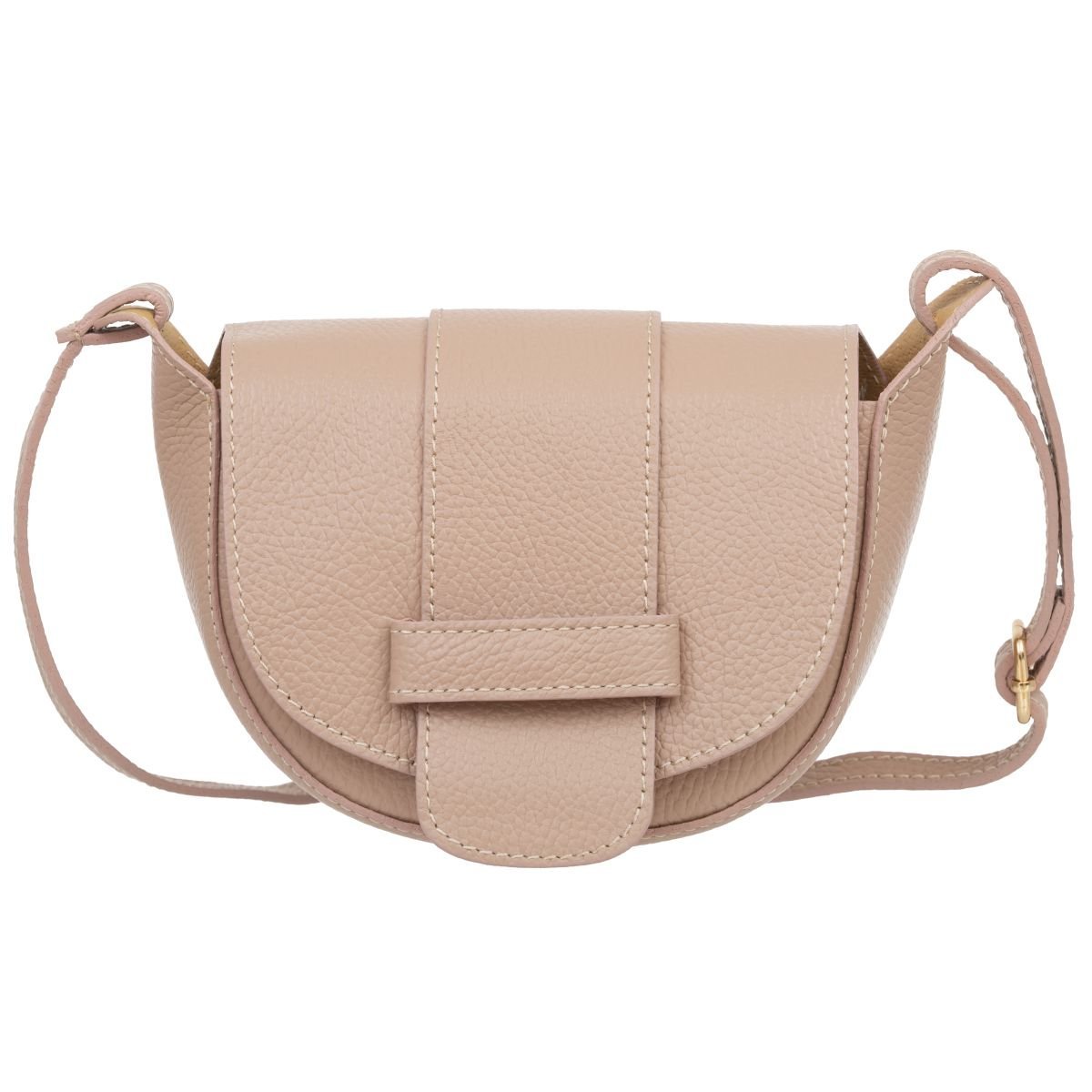 Mała Torebka Damska Skórzana Kaletnik Violo Pudrowa