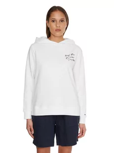 Tommy Hilfiger Bluza Damska Regular Slogan Hoodie White Ww0Ww35604 Ybr S - Bluzy damskie - miniaturka - grafika 1