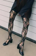 Rajstopy - Rajstopy w kwiatowy wzór Donatella, Kolor czarny, Rozmiar S, Fiore - Intymna - miniaturka - grafika 1