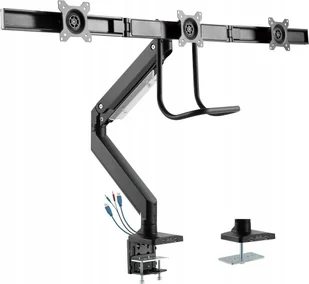 InLine InLine® Desktop mount with lifter and USB 3.0, movable, for 3 Displays up to 27" max. 3x6kg - Akcesoria do komputerów stacjonarnych - miniaturka - grafika 1