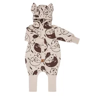 Kombinezony dla dzieci - Jesienny Kombinezon Uszaty Wiewiórka na Beżu rozmiar 104 - miniaturka - grafika 1