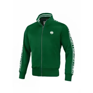 Pit Bull Bluza Rozpinana Tape Logo Green - Bluzy sportowe męskie - miniaturka - grafika 1