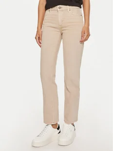 Guess Jeans Jeansy W4YA98 D5E71 Beżowy Straight Fit - Spodnie damskie - miniaturka - grafika 1