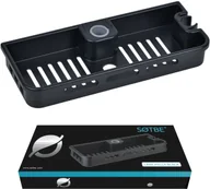 Półki łazienkowe - LARK HYLLA BLACK Półka na drążek prysznicowy czarna SOTBE - miniaturka - grafika 1