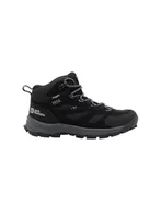 Buty dla chłopców - Jack Wolfskin Unisex Vojo Tour Texapore Mid K buty trekkingowe dla dzieci, Phantom, 35 EU - miniaturka - grafika 1