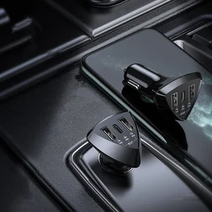 Remax ładowarka samochodowa 2x USB / USB Typ C 35 W 3,1 A czarny - Ładowarki samochodowe - miniaturka - grafika 3