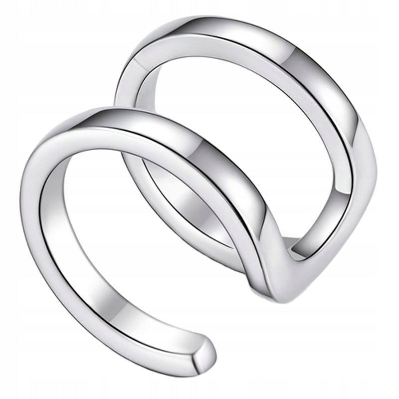 Kolczyk Srebrny Nausznica Podwójna Kolczyk Srebro 925 Kolczyki Trusky