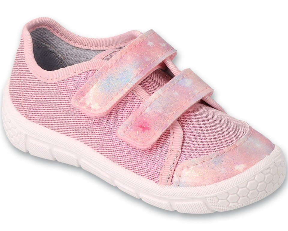 Trampki dziecięce Befado 908P001 kapcie dziewczęce na rzepy różowe-21