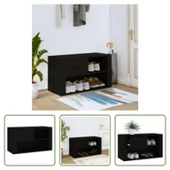 Szafki na buty - The Living Store Szafka na buty czarna 80x35x45 cm materiał drewnopochodny - miniaturka - grafika 1