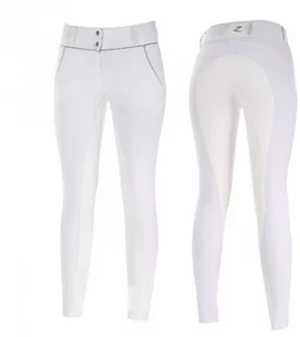 HORZE Bryczesy damskie CELINE z pełnym lejem białe - Bryczesy - miniaturka - grafika 1