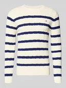 Swetry męskie - Sweter o kroju slim fit z imitacji dzianiny - miniaturka - grafika 1