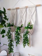 Donice - Kwietnik makrama na 3 doniczki, boho dekoracje - miniaturka - grafika 1