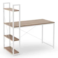 Biurka - Elior Nowoczesne biurko z regałem dąb sonoma + biały G9-M63 - miniaturka - grafika 1