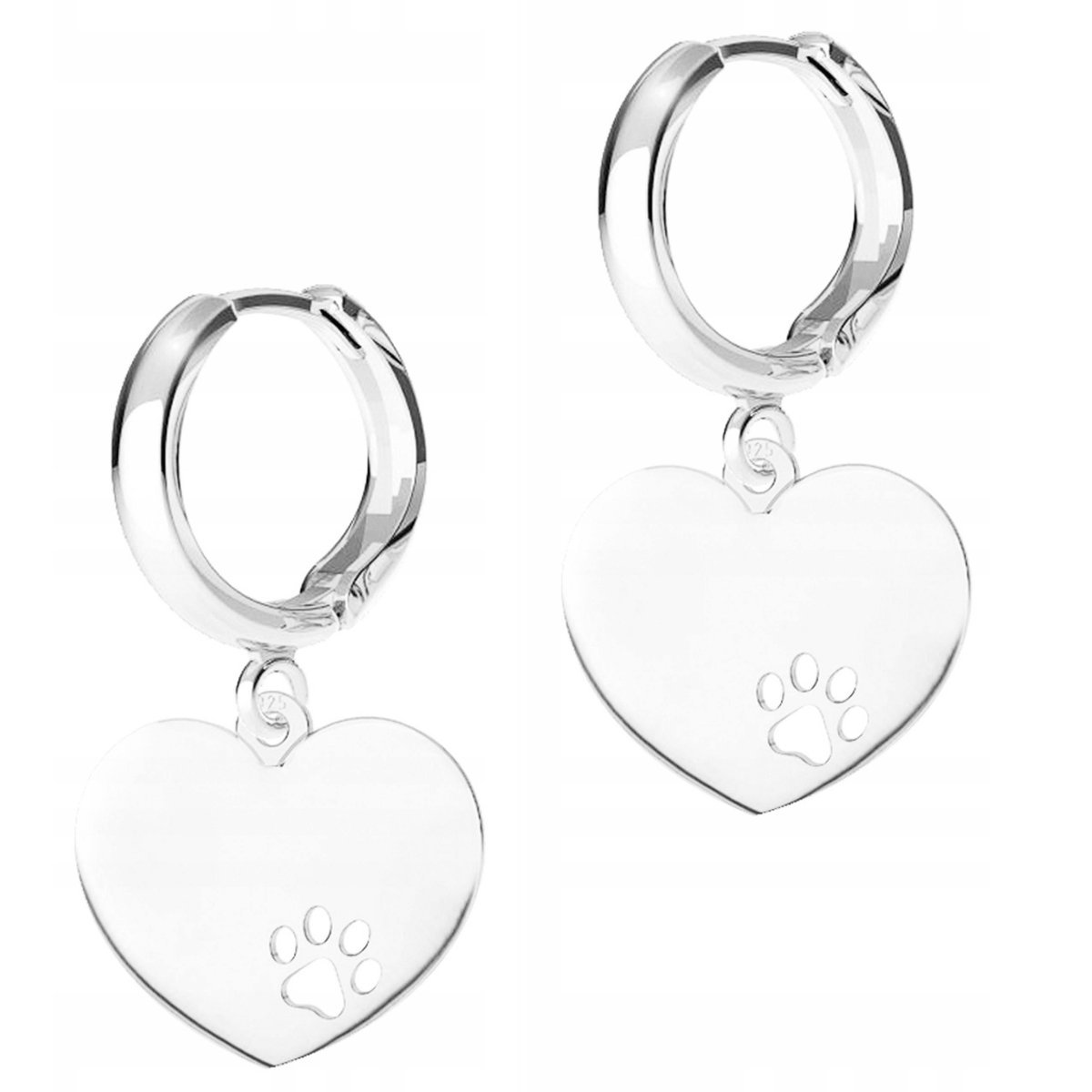 Kolczyki Srebrne Łapy Łapki Psa Kota Odcisk Łapa Łapka Pies SREBRO 925
