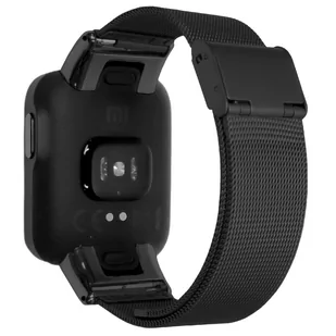 Pasek Opaska Metalowa Do Xiaomi Mi Watch Lite (Czarna) - Akcesoria do pulsometrów i zegarków sportowych - miniaturka - grafika 1