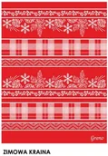 Koce - Koc bawełniany akrylowy 150x200 świąteczny Zimowa Kraina czerwony Glamour Greno - miniaturka - grafika 1