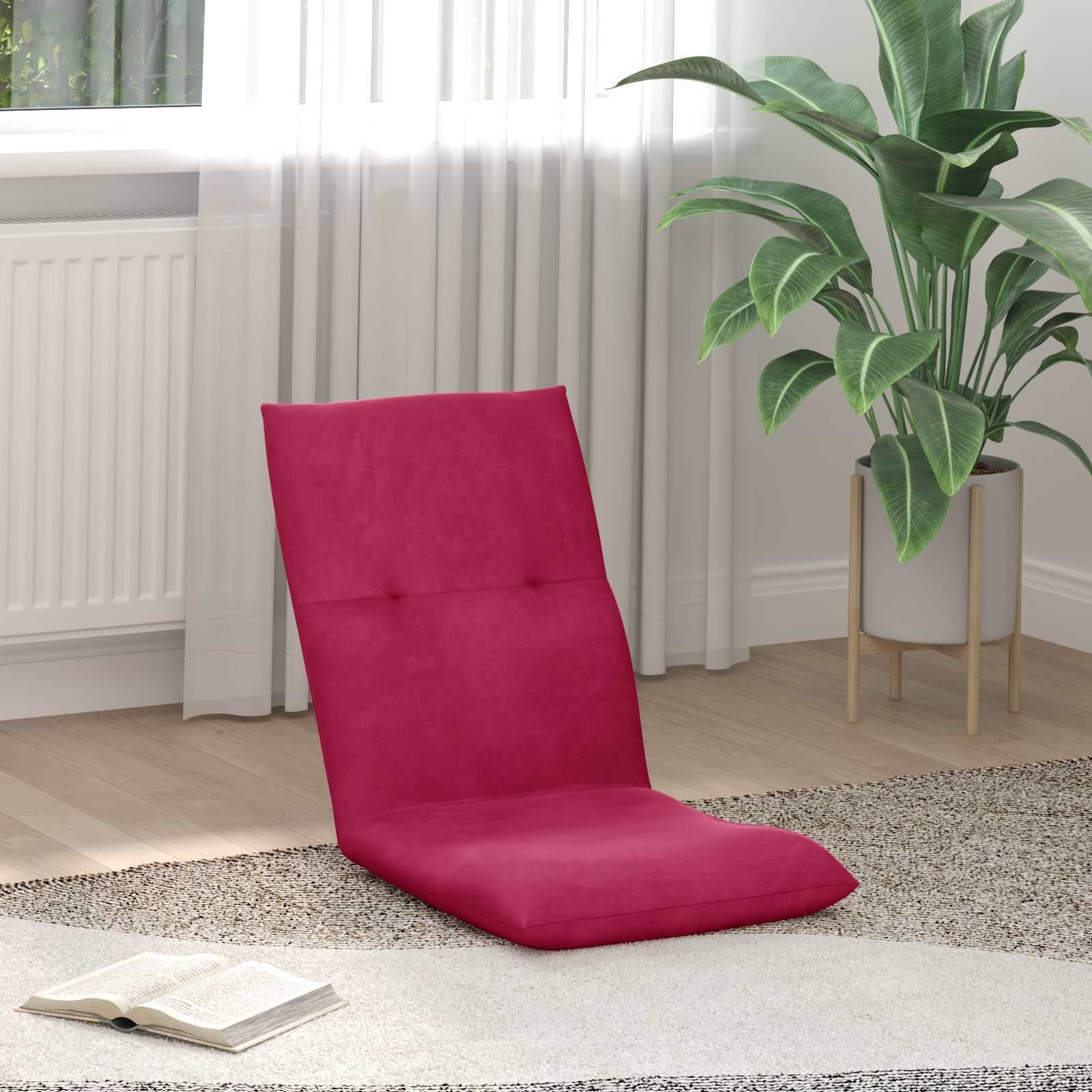 vidaXL vidaXL Krzesło na podłogę Czerwone wino 46 x 50 x 61 cm Aksamit