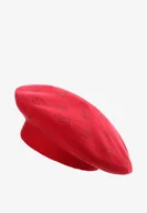 Czapki damskie - Czerwona Czapka Beret w Cyrkonie Nanto - miniaturka - grafika 1