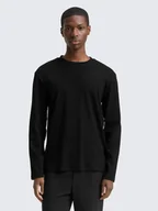 Koszulki męskie - KOSZULKA MĘSKA LONGSLEEVE TOM TAILOR Structured, Wool White, Xxl - miniaturka - grafika 1