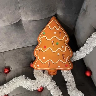 Poduszka Piernik Choinka Świąteczna Brązowa - Ozdoby bożonarodzeniowe - miniaturka - grafika 1
