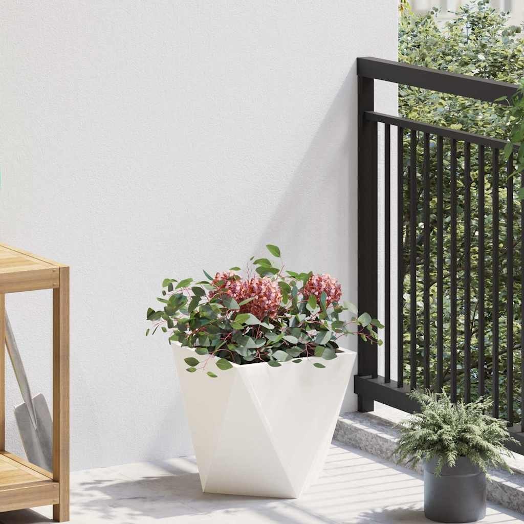 vidaXL Donica Biały 30 x 30 x 30 cm Stal
