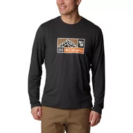 Bluzy sportowe męskie - Koszulka sportowa z długim rękawem Tech Trail Long Sleeve Graphic - czarna - miniaturka - grafika 1